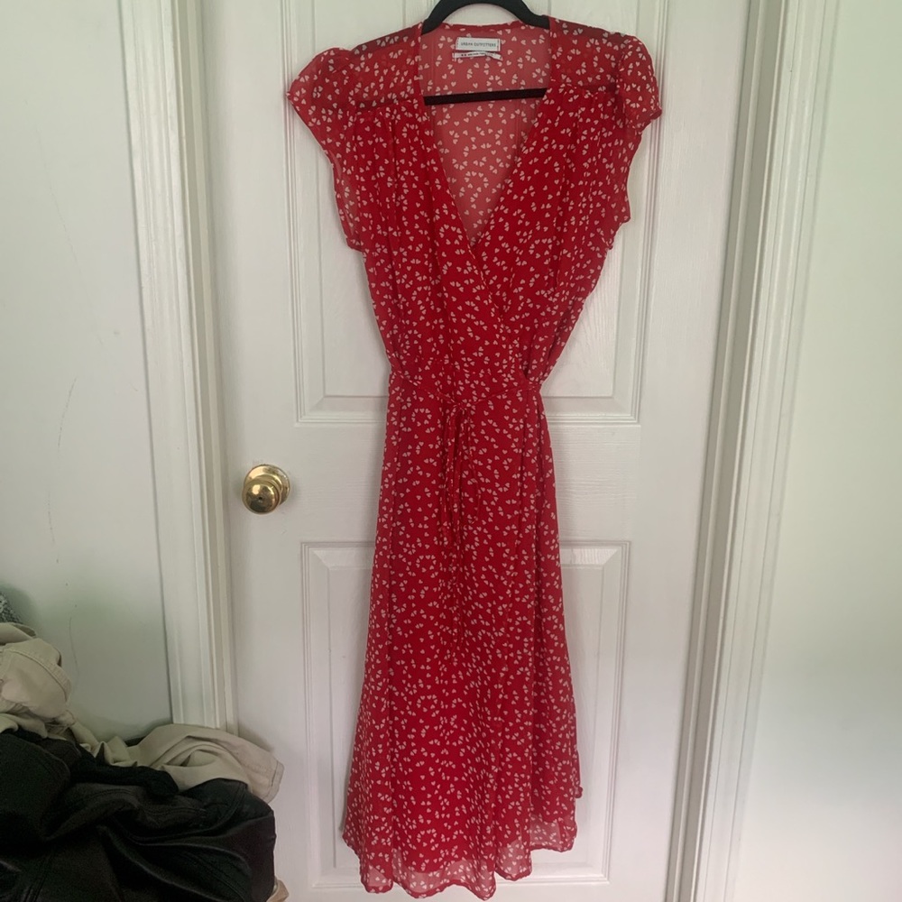 Red Heart Patterned Dress